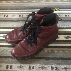Oxblood Doc Marten lace-up boots